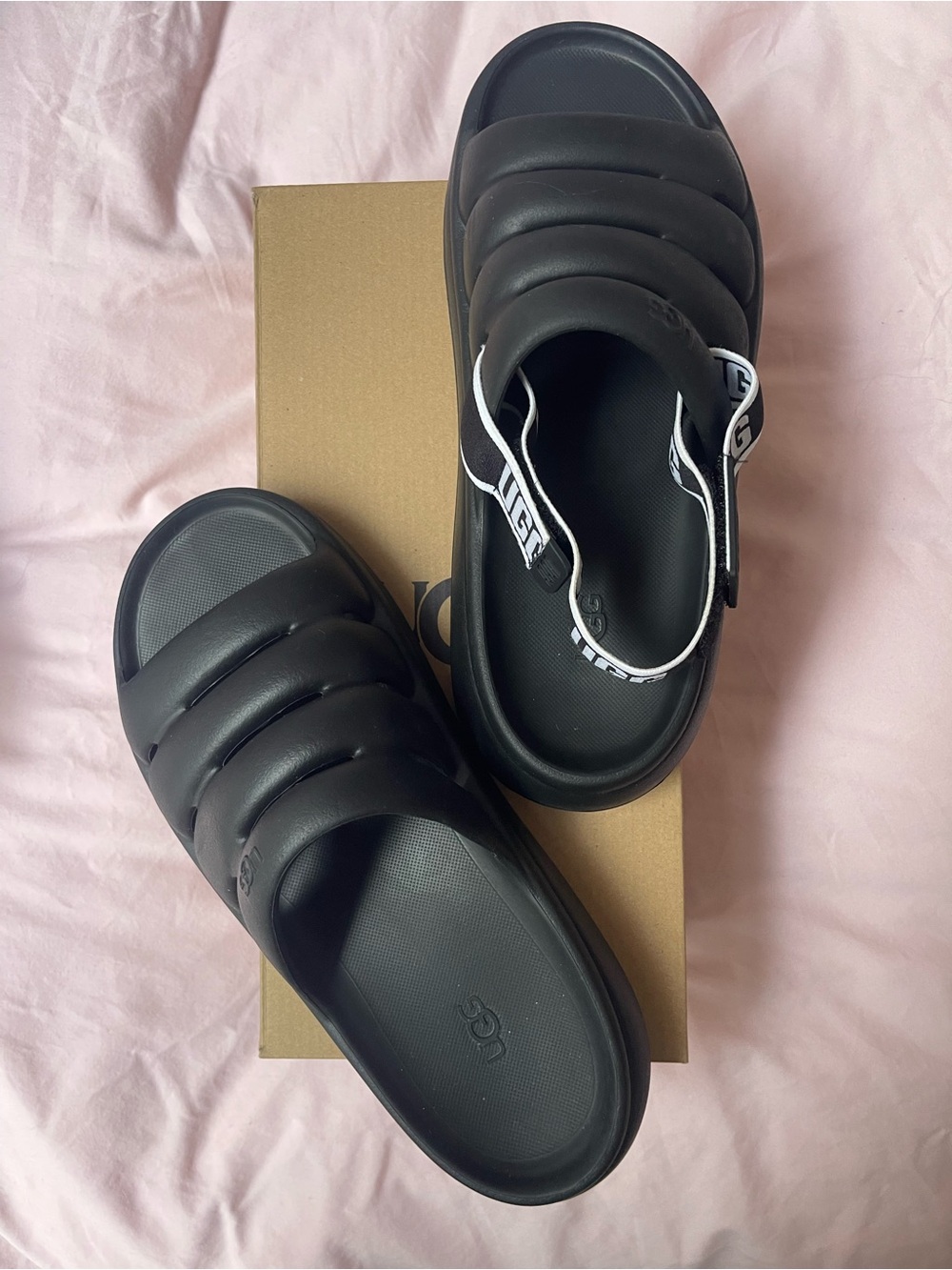 NIB - UGG Yeah Black Puffer Slide Sandals